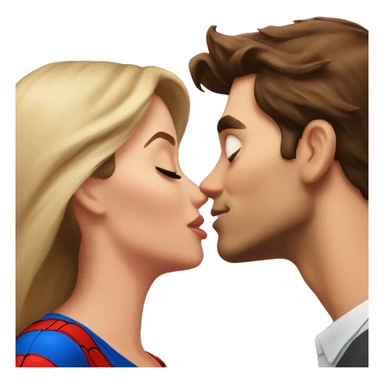 Spider-Man kissing a brunette sticker