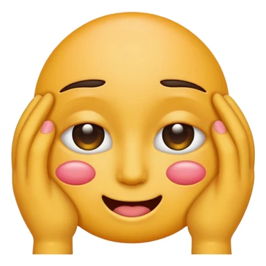 Blushing emoji covering eyes sticker