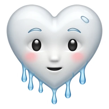 white heart melting sticker