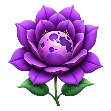 dark purple blossom with a purple Moon sticker