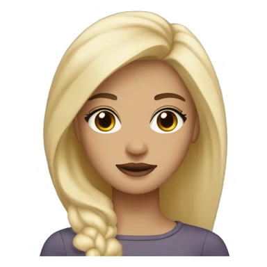 Blonde with dark hair roots girl, brown eyes big lashes, medium light skin  sticker