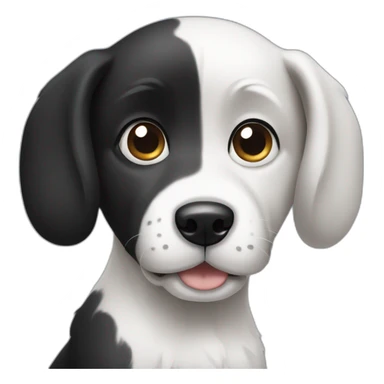 Black and white dog with big ears sticker