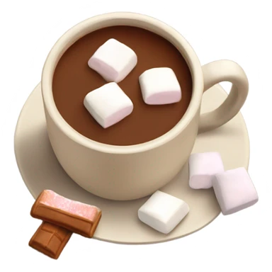 Light beige mug of hot chocolate with marshmallows  sticker