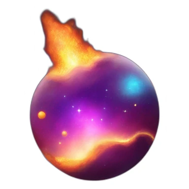 space and galaxies on fire sticker