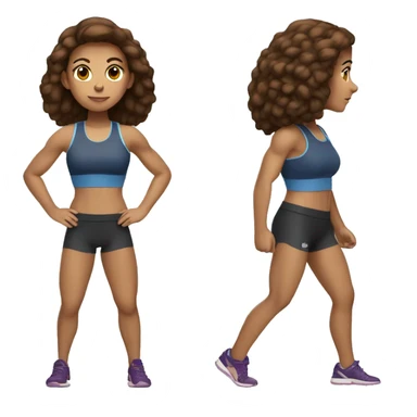 Brown hair sporty girl who makes strength training in a sporty outfit  sticker