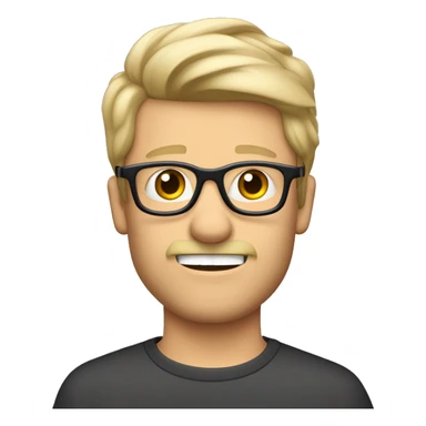 blonder mann mit schnauzer und brille und leberfleck über der lippe  mit prinz haaren also mittelscheitel  sticker