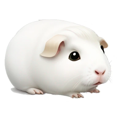 White guinea pig, portrait, she is sad, and dreams of a slice of cucumber sticker