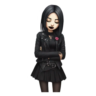 Goth girl kissing sticker