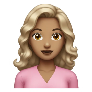 dark blonde hair girl with grey eyes pinkynude lips and blowout sticker