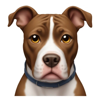 Brown pit bull with white on right side of face sticker