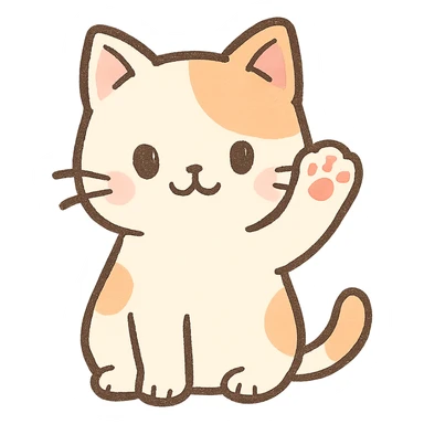 cute cat waving sticker