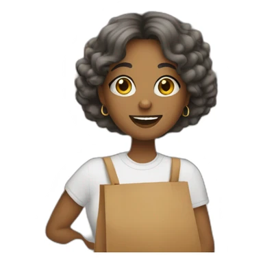 Personal shopper com sacolas e com cabelo loio sticker