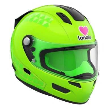 ate a Florecent green heart emoji as the same patterns as Lando Norris's helmet sticker