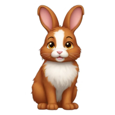 furry bunny red hair sticker