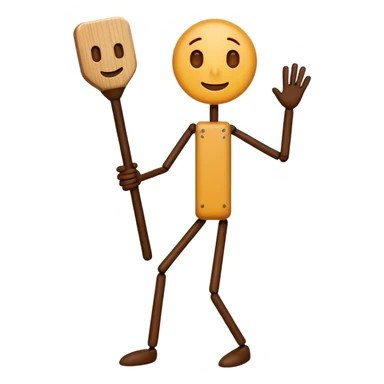 stick figure made of wood, playful and clear sticker