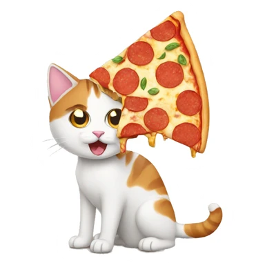 pizza cat eating a pizza dog sticker