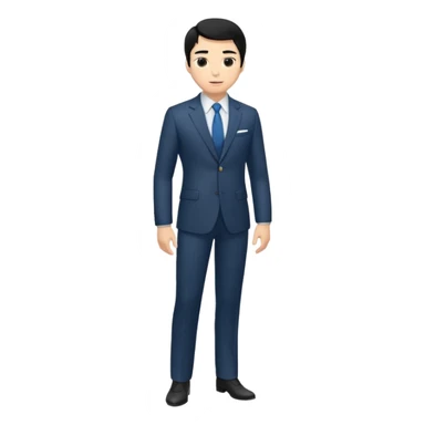 BLACK HAIR LIGHT SKIN MAN FULL BODY BOSS sticker