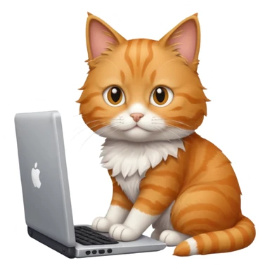 cat coding on computer sticker