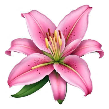 pink lily flower sticker