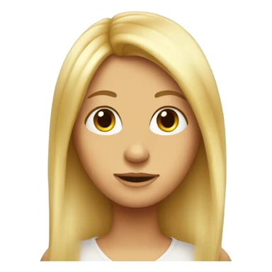 A female Rooster wearing a wig of long blonde hair sticker