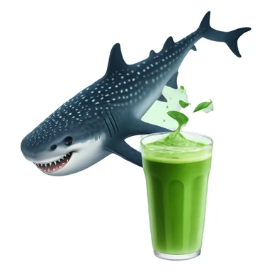 Whale shark drinking matcha sticker