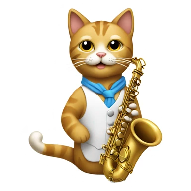 Cat playing saxophone sticker