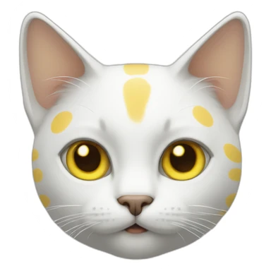 Cat white with yellow spot sticker