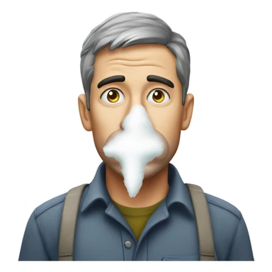 Man sniffing sugar sticker