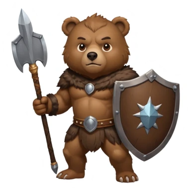 bear defense warrior with shield sticker