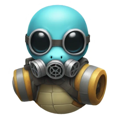 squirtle wearing gas mask sticker