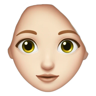 rouge hair girl pale skin circles round eyes green eye color sticker