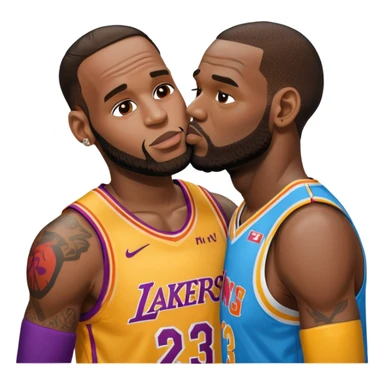 LeBron kissing LeBron  sticker