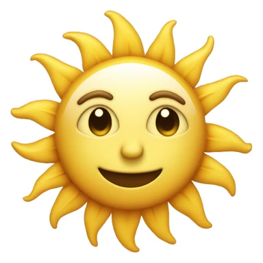 sun emoji with uncunny valle effetti face sticker