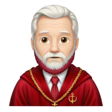 An older man with long white hair and beard, wearing a red tie and robe (possibly inspired by Dumbledore). sticker