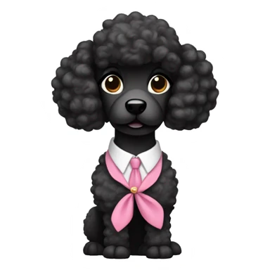 Black poodle in skirt business suit sticker