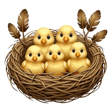 A nest with chicks sticker
