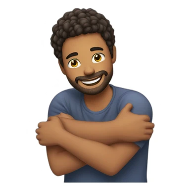 hugs gay man sticker