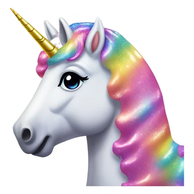 Glittery Lisa Frank unicorn  sticker