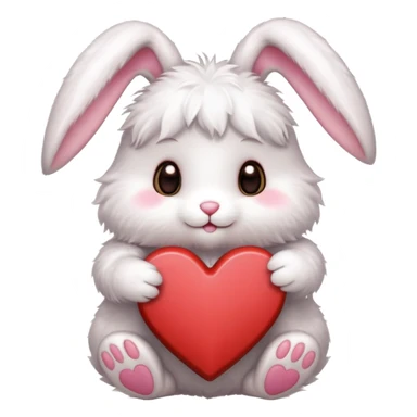 Bunny holding box of heart shaped chocolates   sticker