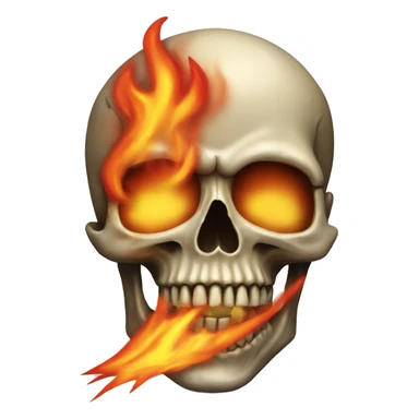 skull on fire from hot pepper sticker