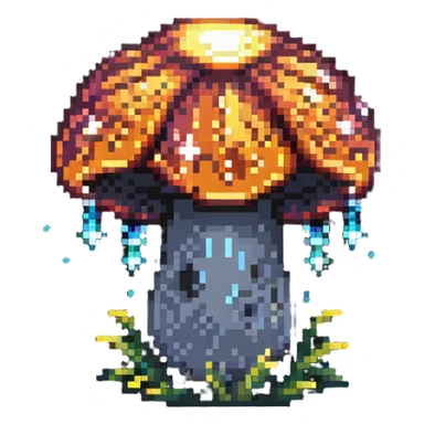 glowing mushroom with sparkles sticker
