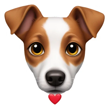 Jack Russell with a heart sticker