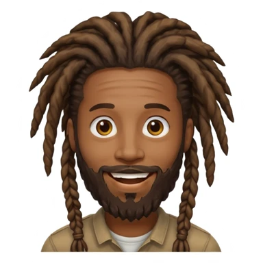 Black guy with dreadlocks and a beard sticker