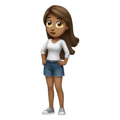 Girl with brown hair sassy and hand on her hip sticker