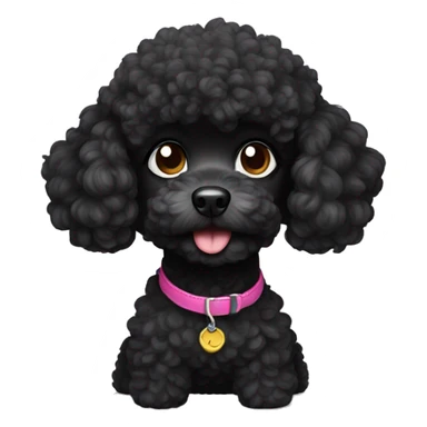 Black toy poodle sticker