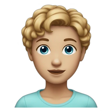 1 girl with light-brown short  hair, blue eyes and freckles sticker