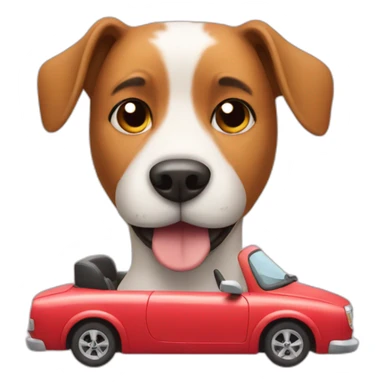 a dog in a car sticker
