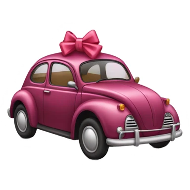 A car with a bow sticker