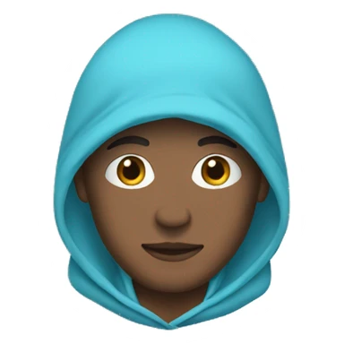 man in light blue hoodie haki color bandana sticker