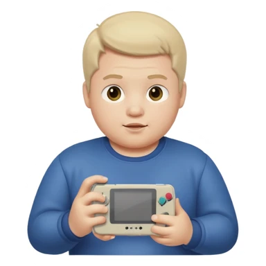 fat boy playing game boy sticker